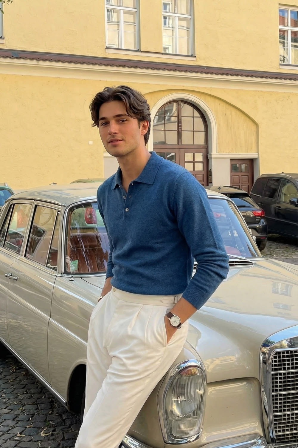 Cashmere Long Sleeve Polo